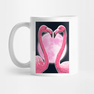 Flamingo Heart Shaped Art Moon Mug